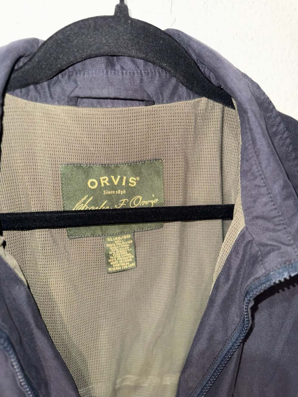 Orvis Weatherbreaker Windbreaker Jacket Navy Blue Size XL - Picture 5 of 7
